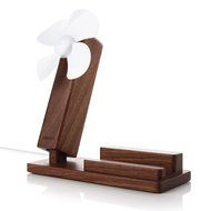 USB Cool Fan Natural Wood Stand Station Dock Platform N3