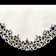 19" X 90" Wide Fireplace Mantel Scarf with Purple Lavender Flowers