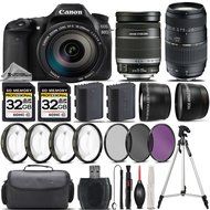 Canon EOS 80D DSLR Camera + Canon 18-200mm IS Lens + Tamron 70-300mm Di LD Macro Lens + 0.43X Wide Angle Lens...