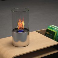 Moda Flame Lit Table Top Firepit Bio-ethanol Fireplace in Stainless Steel N4