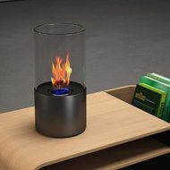 Moda Flame Lit Table Top Firepit Bio-ethanol Fireplace in Stainless Steel N6