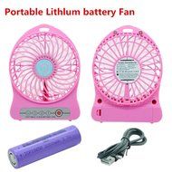 Welltop&reg; Electric Portable Mini fan Rechargeable Desktop Fan 4-inch Vanes 3 Speeds Battery/ USB Powered Household... N4