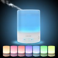 LONGKO 300ml Changing Color Ultrasonic Aroma Diffuser Cool Mist Humidifier Essential Oil Air Purifier Lights Auto... N8