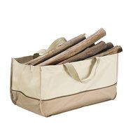 Villacera Extra Large Log Tote Bag, Beige and Brown