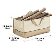 Villacera Extra Large Log Tote Bag, Beige and Brown N2