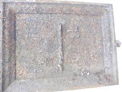 The Vaughn Foundry Co Stove cleanout door Cast iron Norwich Antique wall insert N3
