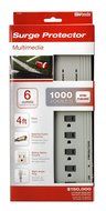 Woods 041453 6-Outlet Home/Office Surge Protector with 4-Foot Cord, 1000 Joules of Protection