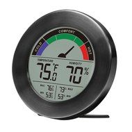 Thermometer &amp; Hygrometer Weather Station with Color Comfort Meter in Metal Casing (BRONZE) N13