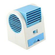 Doinshop New Fan Portable Desktop Dual Bladeless USB Air Conditioner Mini (blue) N2
