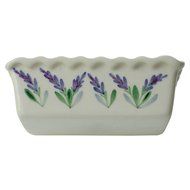 Large Ceramic Casserole Baker and Oven to Table 1 1/2 Quart Deep Serving Dish with Decorative Hand Painted Lavender... N22