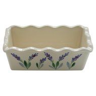 Large Ceramic Casserole Baker and Oven to Table 1 1/2 Quart Deep Serving Dish with Decorative Hand Painted Lavender... N23