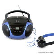 Tyler Portable Sport Stereo CD Player TAU101-BL with AM/FM Radio and Aux &amp; Headphone Jack Line-In (Blue) N4