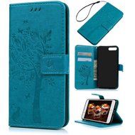 iPhone 7 Plus Case (5.5 inch) - Wallet Flip Folio Stand Case Embossed Flower Tree PU Leather Case Shockproof Soft... N47