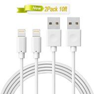 iPhone Charging Wire, MarchPower 2 Pack 10ft Extra Long Nylon Braided USB Cord Charging Cable For iPhone SE 6s...