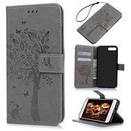 iPhone 7 Plus Case (5.5 inch) - Wallet Flip Folio Stand Case Embossed Flower Tree PU Leather Case Shockproof Soft... N52