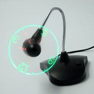 Portable Flexible Neck USB Fan with LED Clock Display Cooling Office Desk Table Electric Clock Fan with Stand... N5