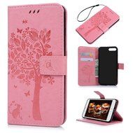 iPhone 7 Plus Case (5.5 inch) - Wallet Flip Folio Stand Case Embossed Flower Tree PU Leather Case Shockproof Soft... N54