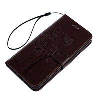 iPhone 7 Plus Case (5.5 inch) - Wallet Flip Folio Stand Case Embossed Flower Tree PU Leather Case Shockproof Soft... N61