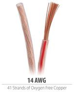 Fosmon [12 Gauge | 50ft] AWG Copper-Clad Aluminum (CCA) Speaker Wire with Red Polarity Mark N2