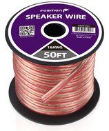 Fosmon [12 Gauge | 50ft] AWG Copper-Clad Aluminum (CCA) Speaker Wire with Red Polarity Mark N3