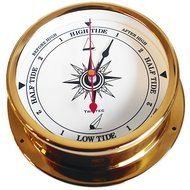 Trintec Omni Weather Station Brass Quartz Clock Barometer and Tide Indicator Marine Nautical Dials on Cherry Stained... N2