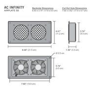 AC Infinity AIRPLATE S7, Quiet Cooling Fan System 12" with Speed Control, for Home Theater AV Cabinets N4