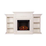 Tennyson Electric Fireplace w/ Bookcases - Ivory N29