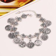New Beauty Charm Bracelet Coin Shape Hook Chain Pendant Jewelry Party Dangle