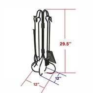Clevr 29.5" 5pcs Fireplace Tool Set wood N5