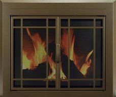 Pleasant Hearth EN-5500 Pleasant Hearth Enfield Glass Firescreen, Small, Burnished Bronze N3
