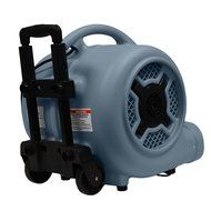 XPOWER P-830H 1-HP 1600-CFM 3 Speed Professional Air Mover with Telescopic Handle and Wheels, 8.5-Amp N8
