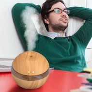 DDLBiz Air Aroma Essential Oil Diffuser LED Ultrasonic Aroma Aromatherapy Wood Grain Humidifier (Brown)