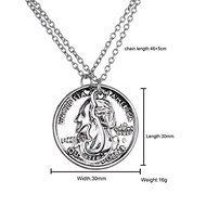 Jewelry 2PC Franklin Half Dollar Pair hook Coin Retro Necklace Pendant Charm Men N4