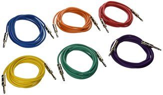 Seismic Audio SASTSX-10BGORYP 10-Feet TS 1/4-Inch Guitar, Instrument, or Patch Cable, Colored
