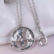 Jewelry 2PC Franklin Half Dollar Pair hook Coin Retro Necklace Pendant Charm Men N5