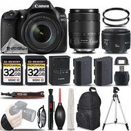 Canon EOS 80D Wi-Fi Full HD 1080P Digital SLR Camera + Canon 18-135mm IS USM Lens + Canon 50mm 1.8 II Lens + Extra... N2