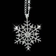 New Fashion Silver Frozen Snowflake Crystal Necklace Pendant Chain Xmas Gift N7