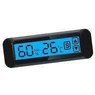 MIEO Round Digital Hygrometer Thermometer for Humidor HH654 with Clock N19