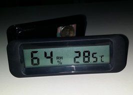 MIEO Round Digital Hygrometer Thermometer for Humidor HH654 with Clock N22