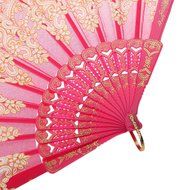 Chinese Foldable Trim Hand Fan Wing Chun Dancing Fan - Fuchsia N7