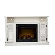 Genevieve Antique White Media Tv Stand Electric Fireplace up to 50" N9