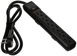 CableWholesale 845-51W1-12204 Flat Rotating Plug, Surge/Modem Protector, 6 Outlet, Black, Plastic, Power Cord,...