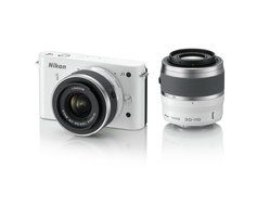 Nikon 1 J1 10.1 MP HD Digital Camera System with 10-30mm VR 1 NIKKOR Lens, 8 GB SD Card, and Case (White) N9