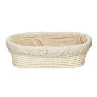 Agile-Shop Oval Long Banneton Brotform Bread Dough Proofing Rising Rattan Handmade Basket &amp; Liner (10) N2