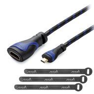 Aurum Cables High Speed HDMI Micro Male Cable to HDMI Female Extension Cable 2.0 with Ethernet - 3 Feet - Supports...