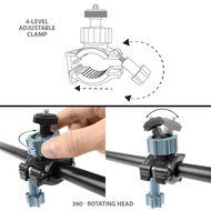 Action Camera Ski Pole Mount with 2 MicroFiber Cloths by USA Gear - Works With GoPro Hero4 , Ion Air Pro 3 , Drift... N4
