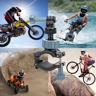 Action Camera Ski Pole Mount with 2 MicroFiber Cloths by USA Gear - Works With GoPro Hero4 , Ion Air Pro 3 , Drift... N5
