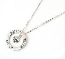 Hot!Family'Sister,I Love You'Silver Pendant With Heart Gift Necklace Chain Charm N3