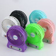 ER CHEN Portable Mini USB Fan 4-inch Vanes 3 Speeds Rechargeable Desktop Fan Battery/ USB Powered (White) N7