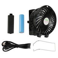 A-szcxtop Portable Multifunction Fold Handheld Hanging Umbrella Mini Fan with 18650 Battery (Black) N3